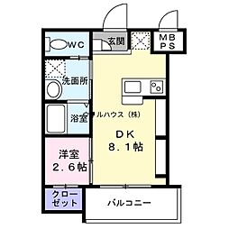 堺市堺区西湊町1丁マンション 1LDKの間取図画像
