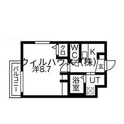 エヌエムサンカンテセット 1Kの間取図画像