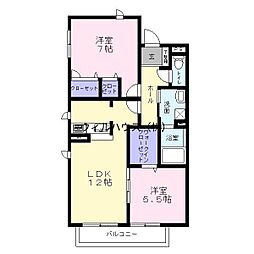 シャーメゾン北新町 2LDKの間取図画像