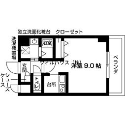 サワー・ドゥ白鷺 1Kの間取図画像