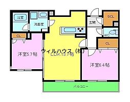シャーメゾンサカイパークス2 2LDKの間取図画像