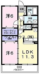 ジン 2LDKの間取図画像