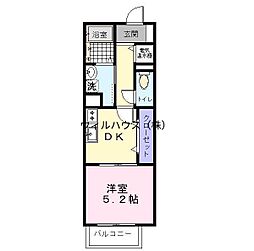 アインスフィア 1DKの間取図画像