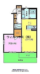 シャーメゾントモ 1LDKの間取図画像