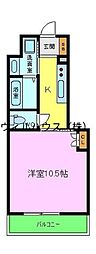 ウイングス白鷺 1Kの間取図画像