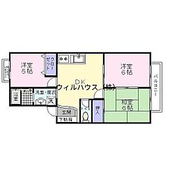 ミルキーウェイ 3DKの間取図画像