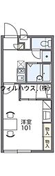 レオパレスプレノタート3 1Kの間取図画像