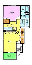 ジャスパー・ヒルズ1 1LDKの間取図画像