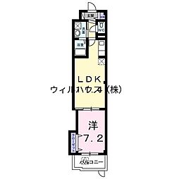 メゾン中田出井 1LDKの間取図画像