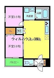 ImaisonRhodon 2LDKの間取図画像