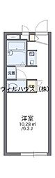 レオパレスプレノタート2 1Kの間取図画像