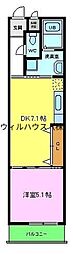 フジパレス浜寺サウス2番館 1DKの間取図画像