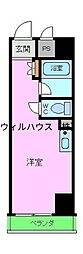 川口ハイツ ワンルームの間取図画像