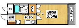 グランパーム石津川 1Kの間取図画像