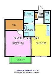 フェリシアパレス堺 1DKの間取図画像