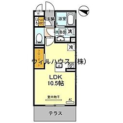 アネスティー ワンルームの間取図画像
