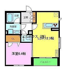 エンターテイン堺市 1LDKの間取図画像