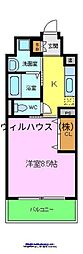 フィオレ・レジデンス出島海岸通 1Kの間取図画像