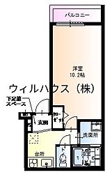 フジパレス百舌鳥赤畑町3番館 1Kの間取図画像