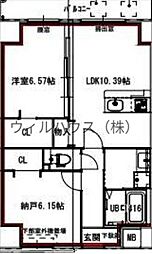 堺市北区新金岡町1丁マンション 2LDKの間取図画像