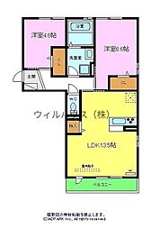 ディーバ 2LDKの間取図画像