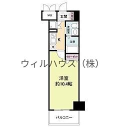 フェニックスレジデンス堺東 1Kの間取図画像