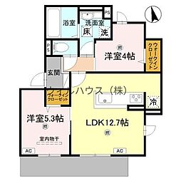 堺市南区和田東アパート 2LDKの間取図画像