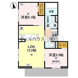 堺市南区和田東アパート 2LDKの間取図画像