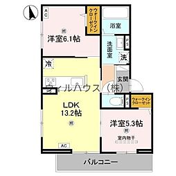 堺市南区和田東アパート 2LDKの間取図画像