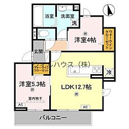 堺市南区和田東アパート 2LDKの間取図画像