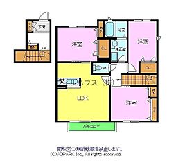 ソレイユ上野芝 3LDKの間取図画像