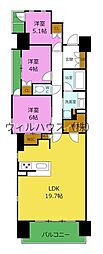 シエリア堺東大小路 2LDKの間取図画像