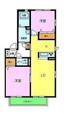 ザ・リバーサイト 2LDKの間取図画像