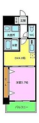 宿院西TKハイツ2号館 1DKの間取図画像