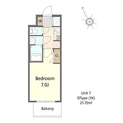 Ｓ-ＲＥＳＩＤＥＮＣＥ堺浜寺ｂｒｏａｄ 7階1Kの間取り