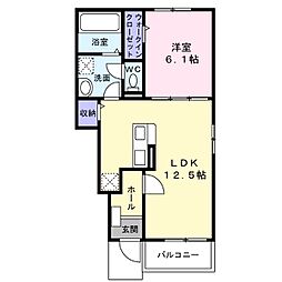 エヌ　プラス 1階1LDKの間取り