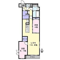 Ｇｒａｎ　Ｖｉｅｖｌｅ北花田 1階2LDKの間取り