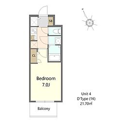 Ｓ-ＲＥＳＩＤＥＮＣＥ堺浜寺ｂｒｏａｄ 7階1Kの間取り
