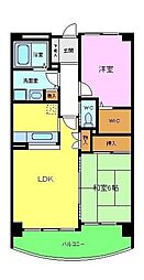 マーレ羽衣 4階2LDKの間取り