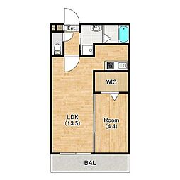 ジーメゾン石津町東アビテ 1階1LDKの間取り