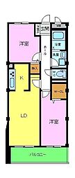 ボナール西山台 2階2LDKの間取り