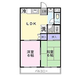 ＮＭディズヌフ 1階2LDKの間取り