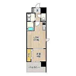 レクシア堺東 5階1LDKの間取り