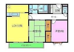 ステージパティオ 2LDKの間取図画像