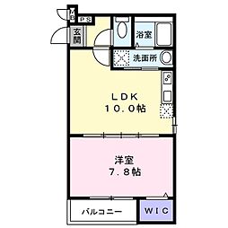 グランメゾンゆずり葉2番館 1階1LDKの間取り