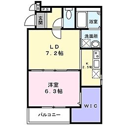 グランメゾンゆずり葉1番館 1階1LDKの間取り