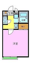レオパレス狭山池 1Kの間取図画像