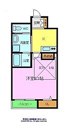 エヌエム・トラントウェスト 1Kの間取図画像