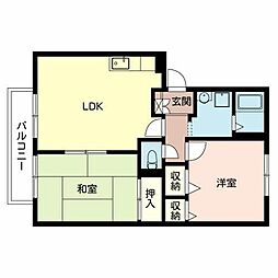 エステートヴィラ 2LDKの間取図画像