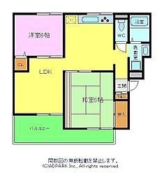 Y・F深阪1 2LDKの間取図画像